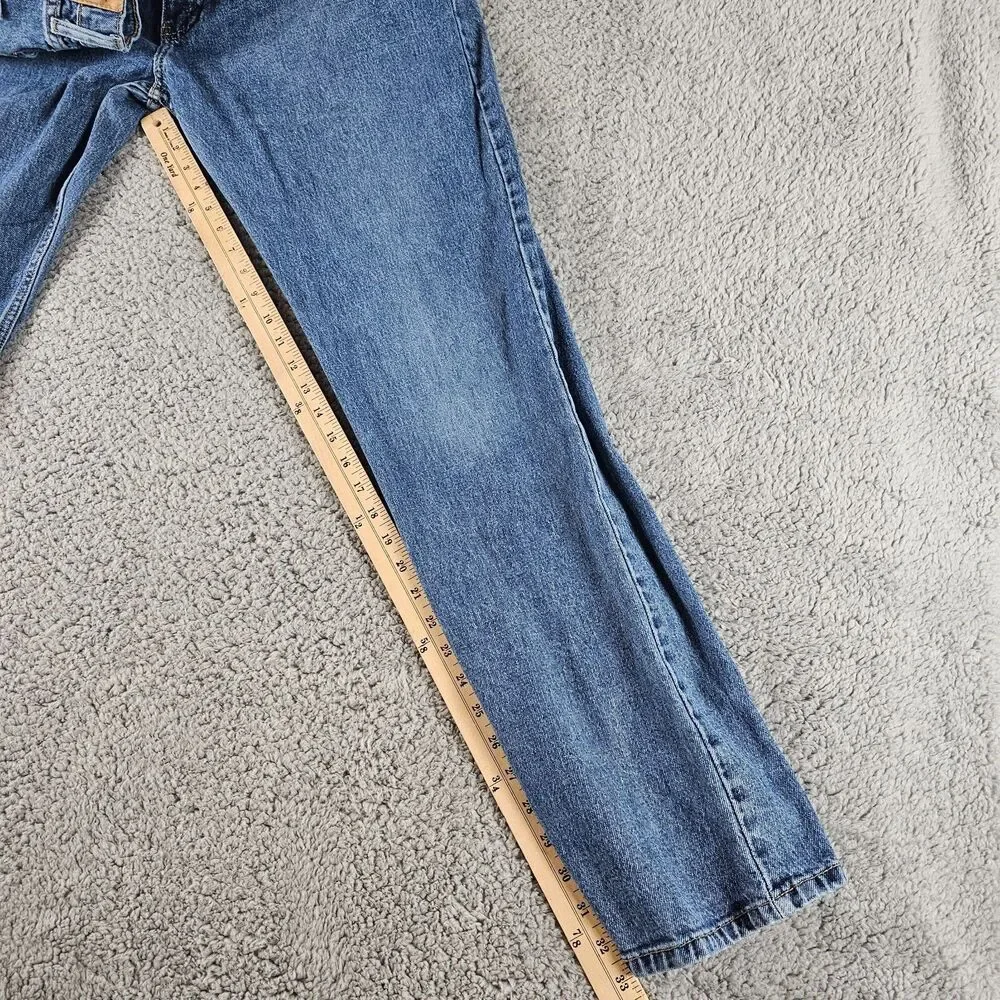 Levis 502 Jeans Mens 38x33* Blue Denim Regular Fit Tapered Leg Stretch Casual